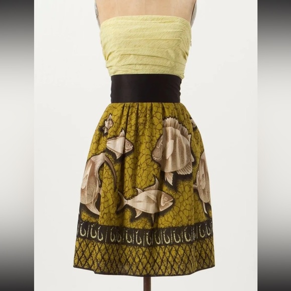 Anthropologie Dresses & Skirts - Vanessa Virginia cotton / tulle mini dress with fish design brand new size 2
